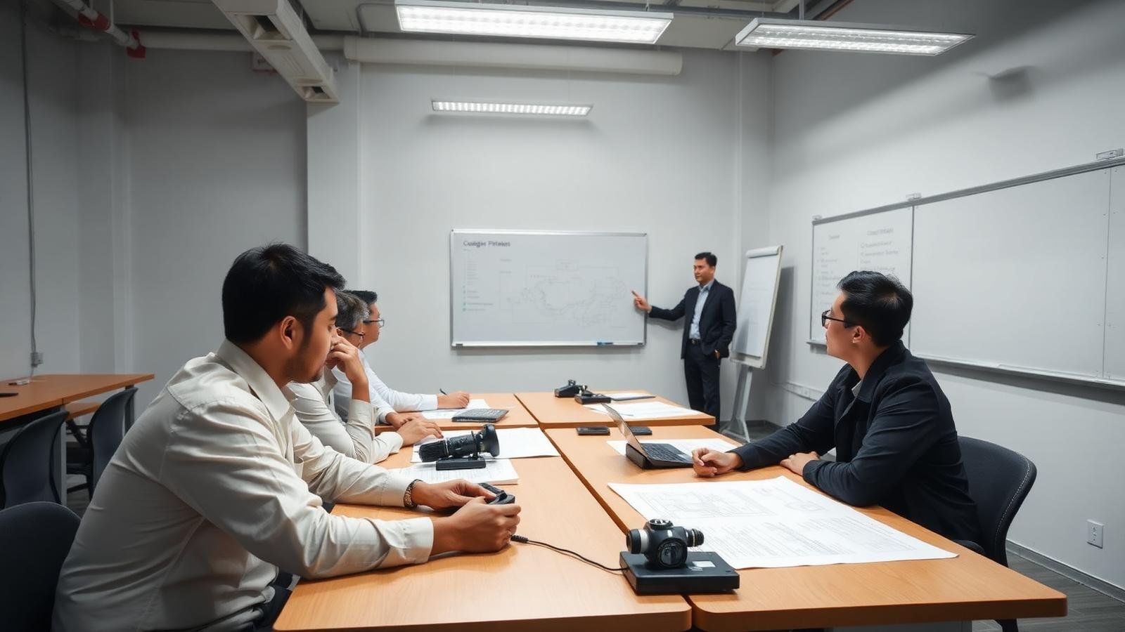 Engineers reviewing pressure vessel drawings during a ProTrain technical session